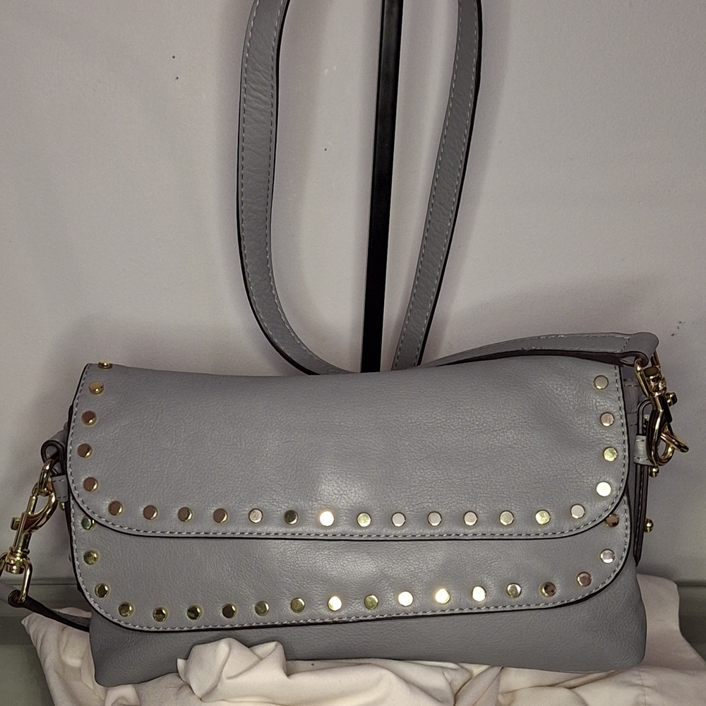Amiee Kestenburg Gray Studded Crossbody Bag